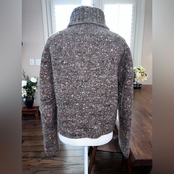 Stella Jean Wool Alpaca Silk Roll Neck Chunky Speckled Knit Sweater Brown 8 - Picture 9 of 13
